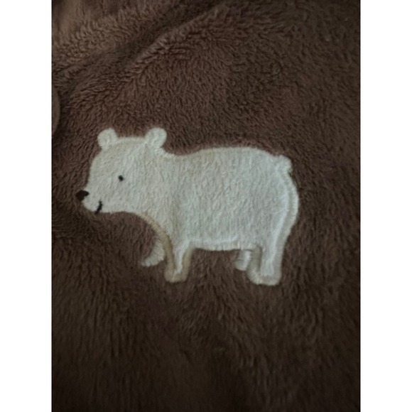 Carter's Polar Bear Brown Winter Body Size 9 Months Fleece Footed Mitten - Picture 4 of 6